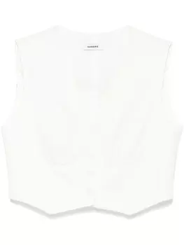 SANDRO топ в тонкую полоску, нейтральный цвет