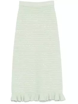 SANDRO трикотажная юбка с кристаллами, зеленый