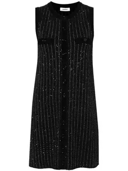 SANDRO трикотажное платье мини с пайетками, черный