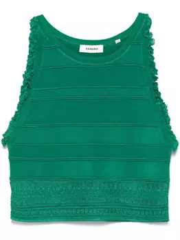 SANDRO трикотажный топ без рукавов, зеленый