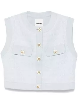 SANDRO твидовая куртка, синий