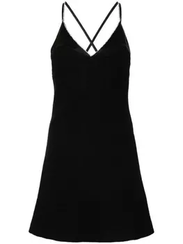 SANDRO твидовое платье мини, черный