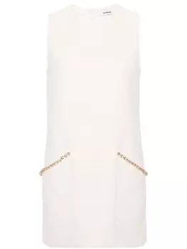 SANDRO твидовое платье мини с кристаллами, нейтральный цвет