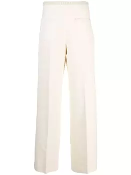 SANDRO твидовые брюки с бисером, нейтральный цвет