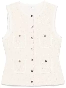 SANDRO твидовый жилет, нейтральный цвет