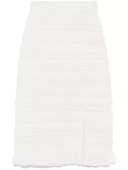 SANDRO юбка миди с цветочной аппликацией, нейтральный