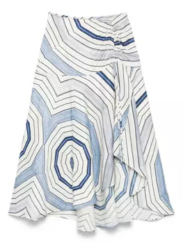 SANDRO юбка миди с принтом, нейтральный