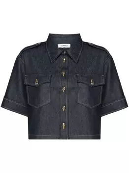 SANDRO укороченная джинсовая рубашка, синий