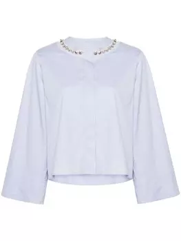 SANDRO укороченная рубашка с кристаллами, синий