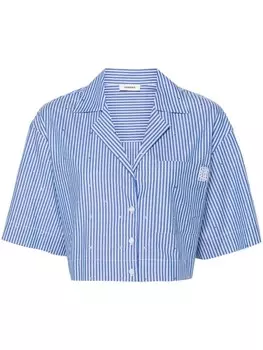 SANDRO укороченная рубашка с кристаллами, синий