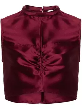 SANDRO укороченный топ без рукавов с оборками, красный