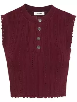 SANDRO укороченный топ с фестонами, красный