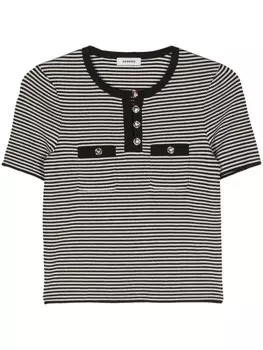 SANDRO укороченный топ в полоску, черный