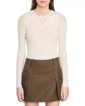 Сандро Яго Свитер Sandro, слоновая кость/кремовый