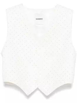 SANDRO жилет со стразами, белый