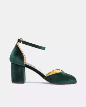 Sanlcar женские бархатные босоножки на блочном каблуке Ins Domecq By Cupl, зеленый