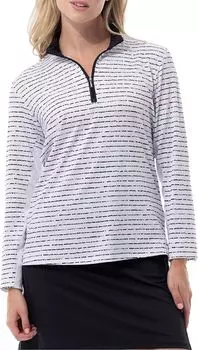 SanSoleil Женская футболка для гольфа с длинным рукавом и молнией 1/4 Solshine с принтом