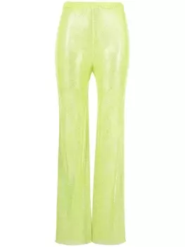 Santa Brands брюки с завышенной талией и стразами, зеленый