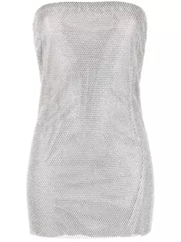 Santa Brands платье мини с кристаллами, серебристый