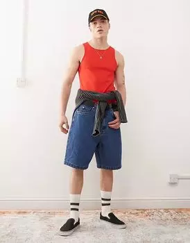 Санта-Крус - Широкие джинсовые шорты темно-синего цвета Santa Cruz