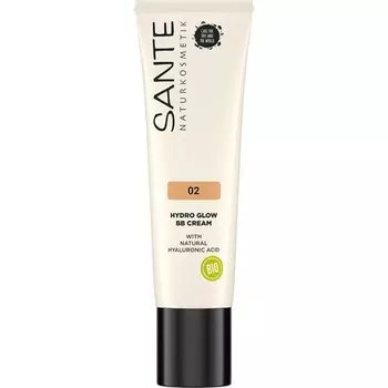 SANTE Naturkosmetik Hydro Glow BB Cream 02 Medium Dark с гиалуроном и органическими экстрактами для веганов, 30 мл
