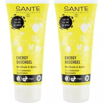 Sante Naturkosmetik Веганский энергетический гель для душа с цитрусовым свежим ароматом для тела и разума 2x200 мл