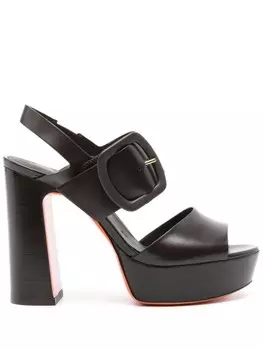 Santoni босоножки на каблуке, коричневый