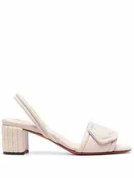 Santoni босоножки с ремешком на пятке, нейтральный цвет