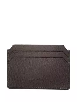 Santoni держатель для карт из сафьяновой кожи, коричневый