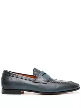 Santoni фактурные пенни-лоферы, синий