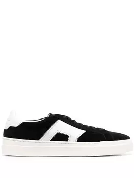 Santoni кеды с логотипом, черный