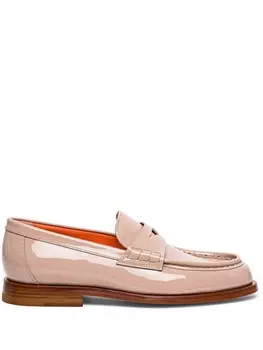 Santoni кожаные пенни-лоферы, нейтральный цвет