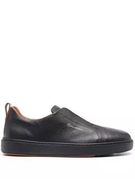 Santoni кожаные слипоны, синий