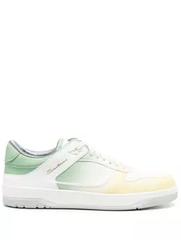 Кроссовки Santoni Gradient Effect, белый/зеленый