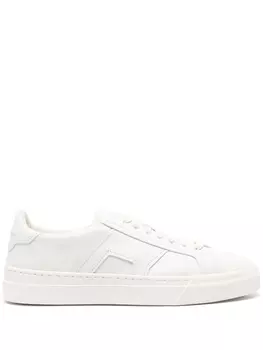 Santoni кроссовки со вставками и логотипом, белый