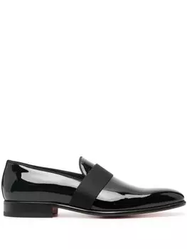 Santoni лакированные лоферы, черный