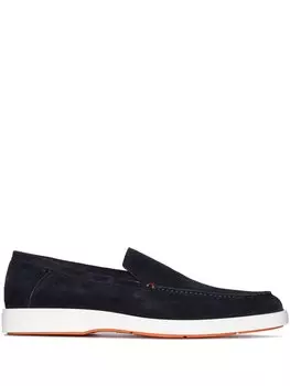 Santoni лоферы без застежки, синий