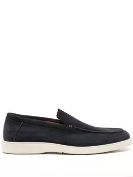 Santoni лоферы с декоративной строчкой, синий
