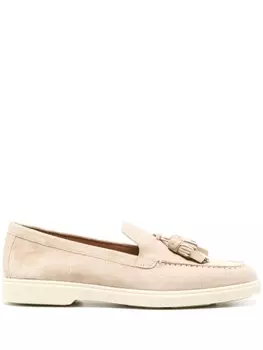 Santoni лоферы с кисточками, нейтральный цвет