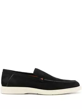 Santoni лоферы с контрастной строчкой, черный