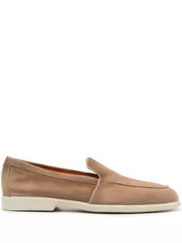 Santoni лоферы с миндалевидным носком, коричневый