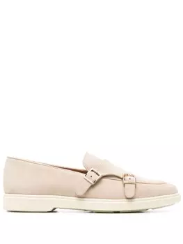 Santoni лоферы с пряжками, нейтральный цвет
