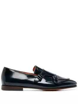 Santoni лоферы с пряжками, синий