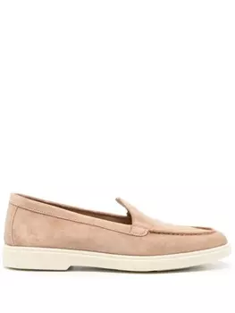 Santoni лоферы с закругленным носком, нейтральный цвет
