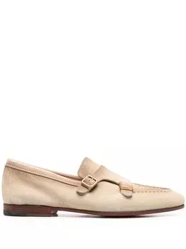 Santoni монки с пряжками, нейтральный цвет