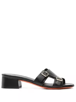 Santoni мюли на каблуке, черный