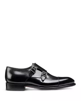 Santoni Мужские модельные туфли Carter с двойным ремешком и монками, черный