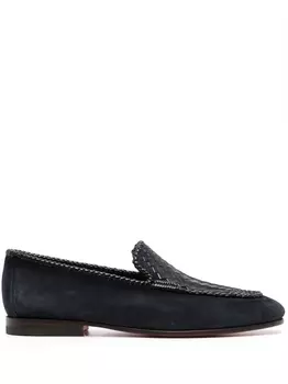Santoni плетеные лоферы Gough, синий
