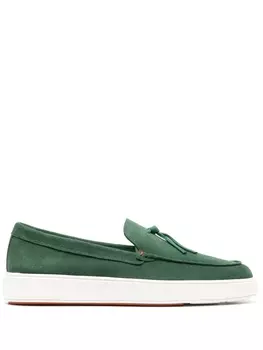 Santoni топсайдеры Bergen с миндалевидным носком, зеленый