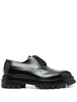 Santoni туфли дерби Elzie со вставками, черный